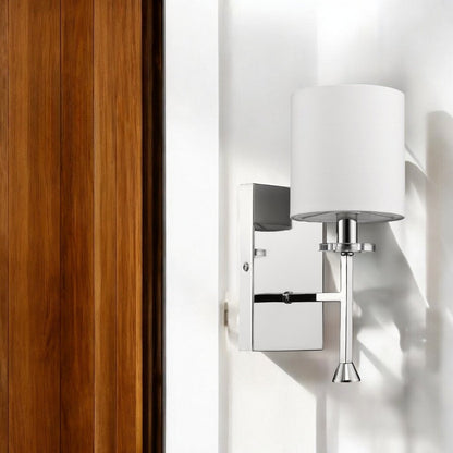 5" Silver And White Metal Flush Mounted Sconce