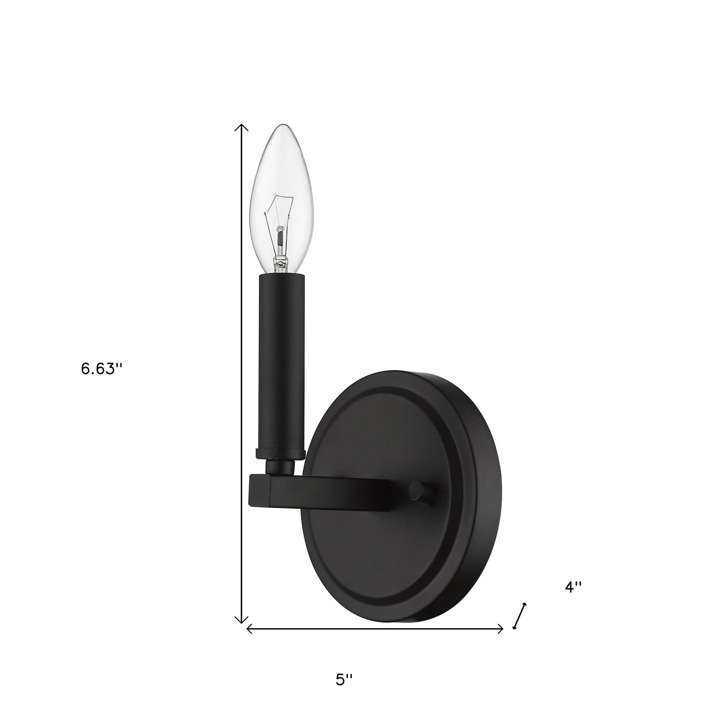 One Light Matte Black Wall Sconce