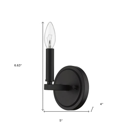 One Light Matte Black Wall Sconce