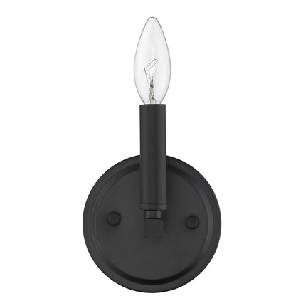 One Light Matte Black Wall Sconce