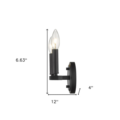 Two Light Matte Black Wall Sconce