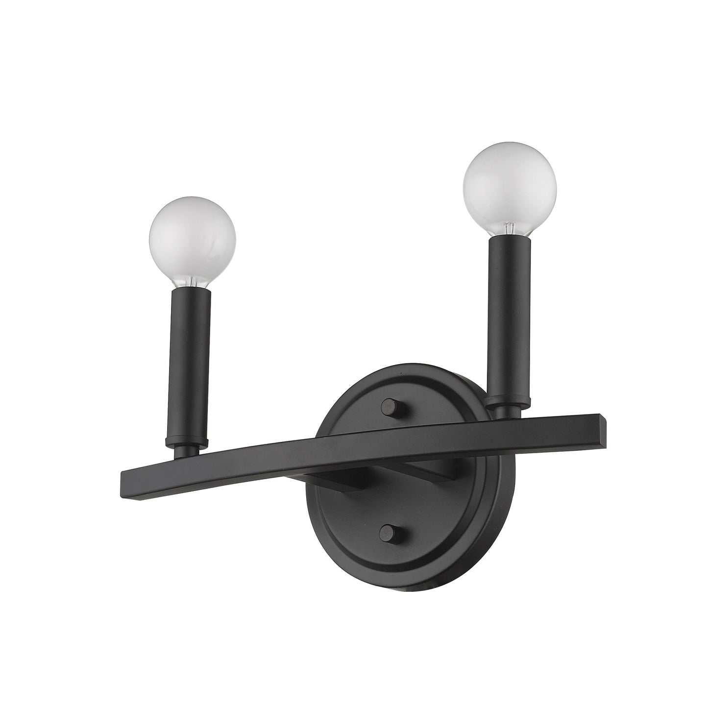 Two Light Matte Black Wall Sconce