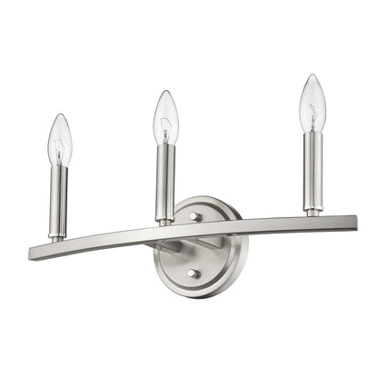 Three Light Silver Wall Sconce