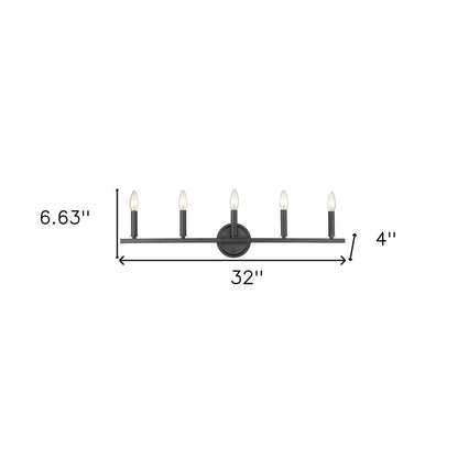 7" Black Metal Vanity Flush Mounted Sconce