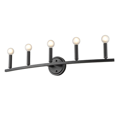 7" Black Metal Vanity Flush Mounted Sconce