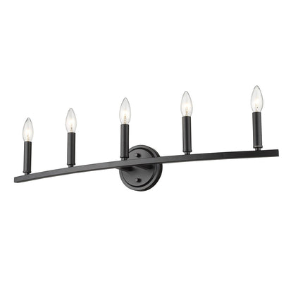 7" Black Metal Vanity Flush Mounted Sconce