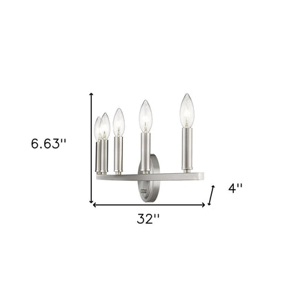 7" Silver Metal Vanity Flush Mounted Sconce