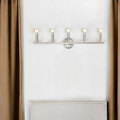 7" Silver Metal Vanity Flush Mounted Sconce
