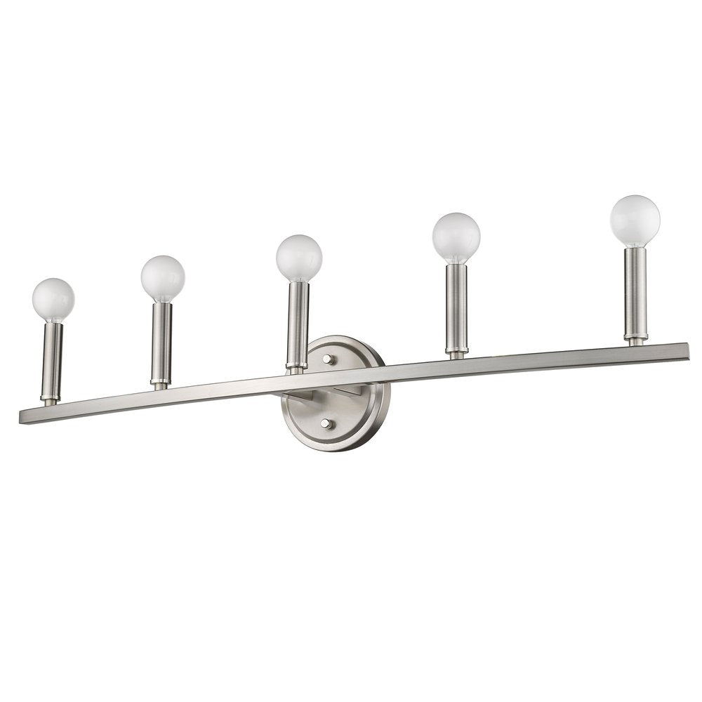 7" Silver Metal Vanity Flush Mounted Sconce
