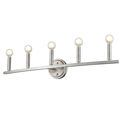 7" Silver Metal Vanity Flush Mounted Sconce