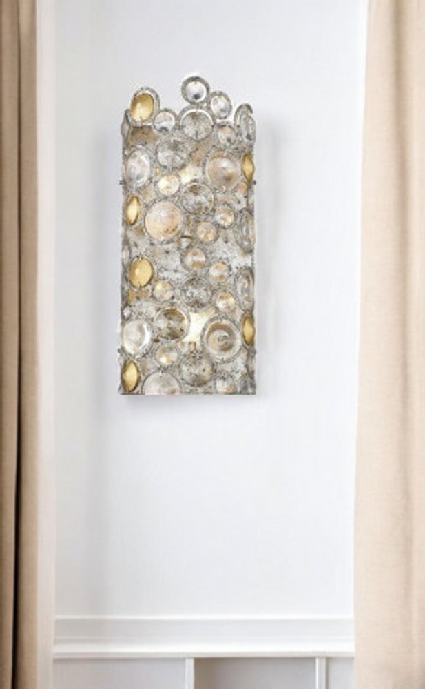 18" Silver Metal Vanity Flush Mounted Sconce