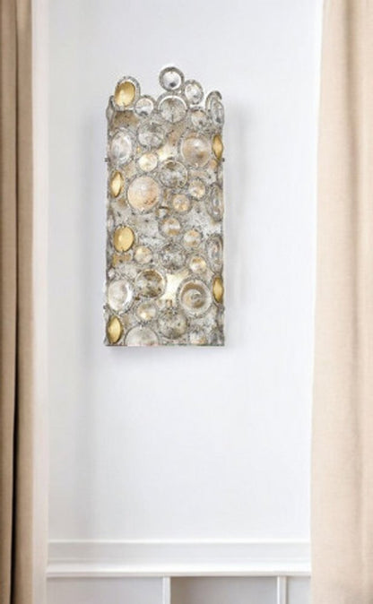 18" Silver Metal Vanity Flush Mounted Sconce