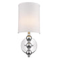 Silver Chrome Wall Light with Linen Fabric Shade