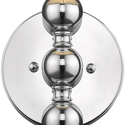 Silver Chrome Wall Light with Linen Fabric Shade