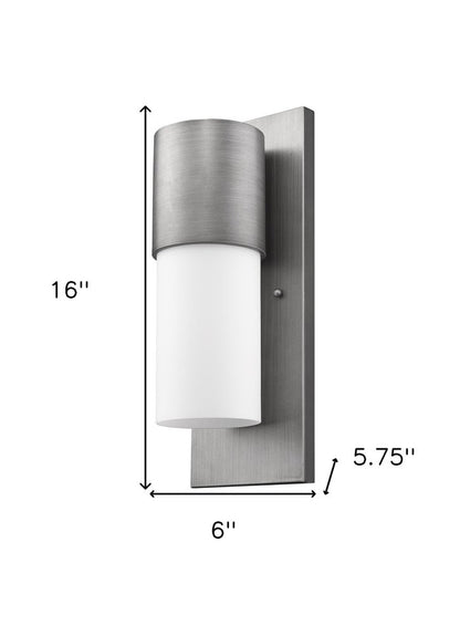 Contemporary Brushed Silver and White Wall Light