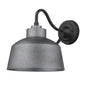 Pebbled Gray Bowl Shape Outdoor Wall Light