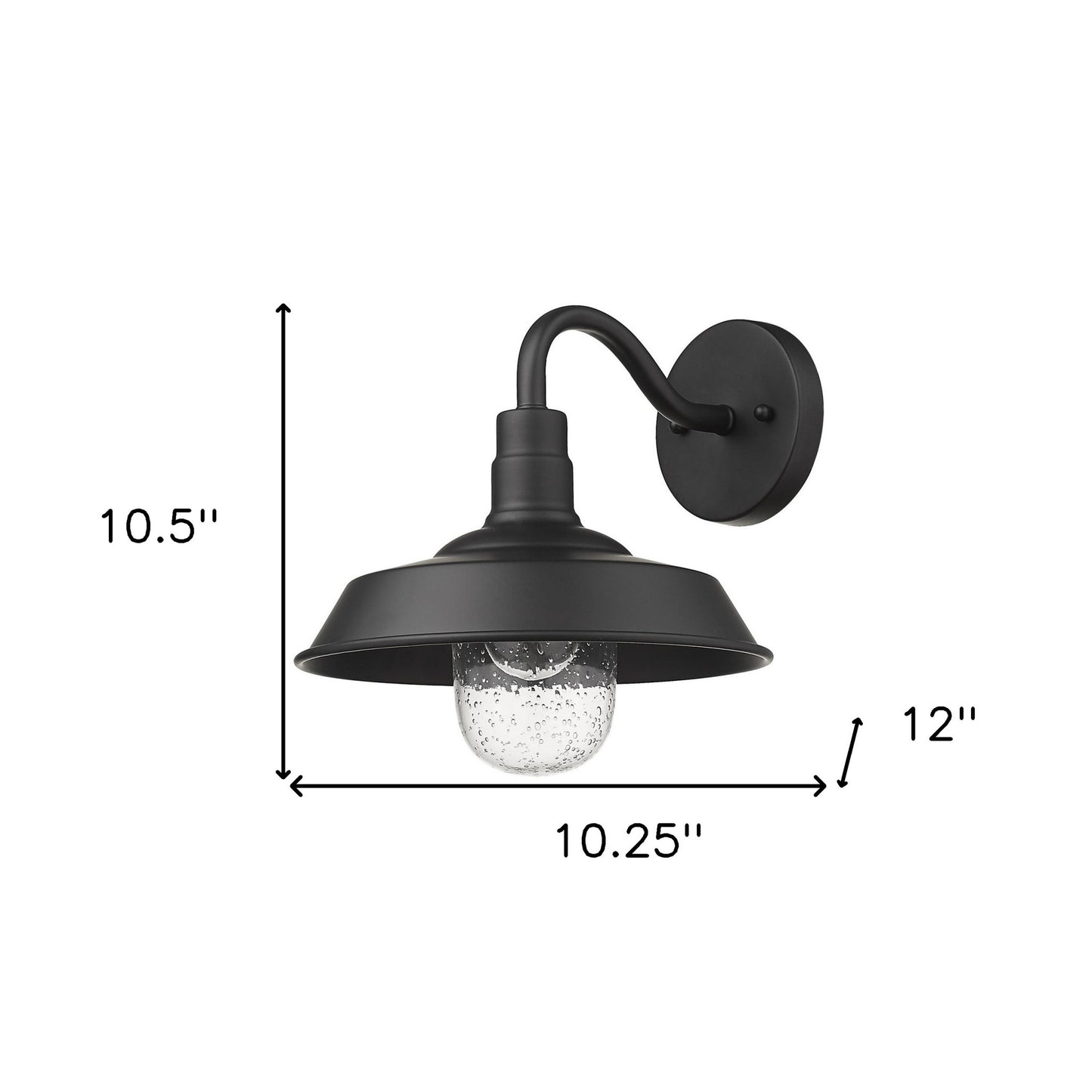 Matte Black Shallow Plate Shape Wall Light