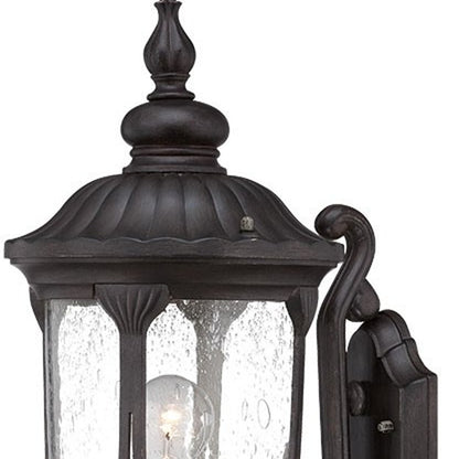 XL Black Cast Aluminum Glass Lantern Wall Light