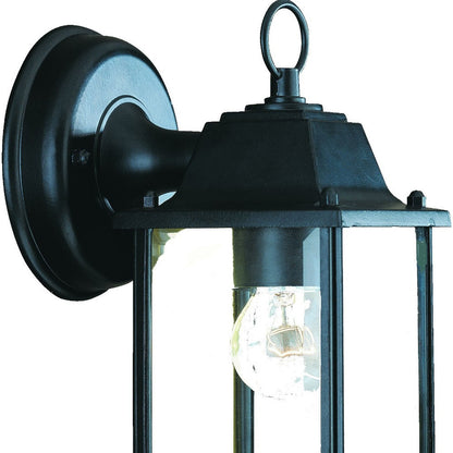 Matte Black Hanging Glass Lantern Wall Light