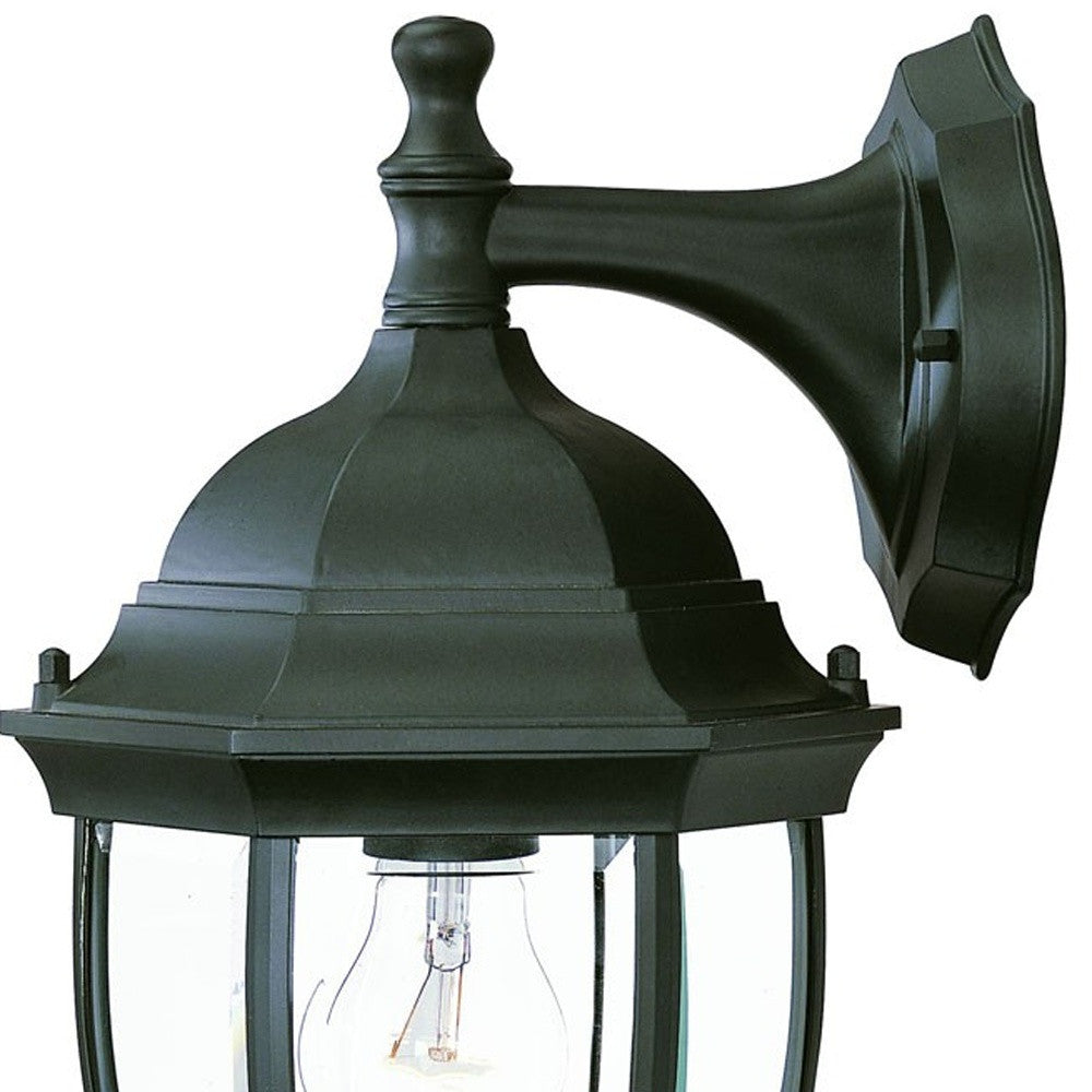 Matte Black Wide Hanging Lantern Wall Light