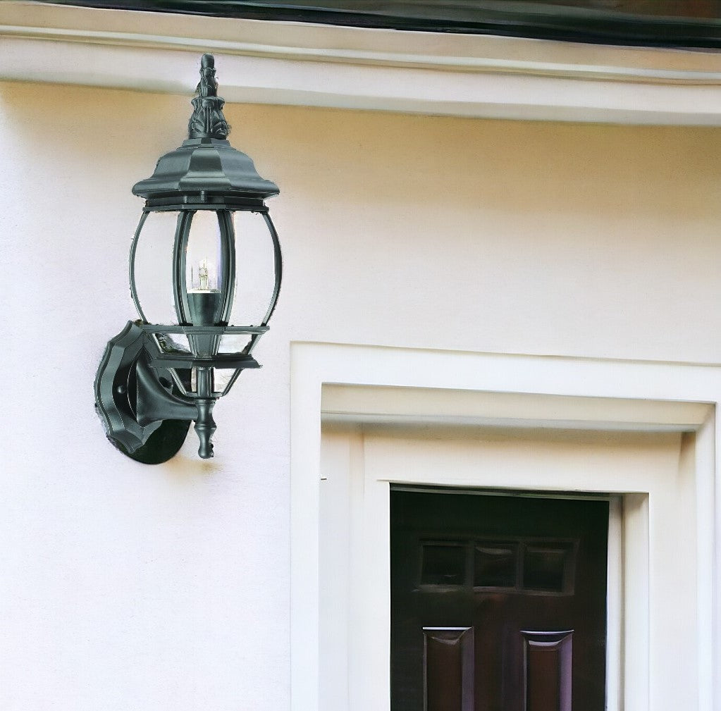 Matte Black Ornamental Glass Globe Wall Light