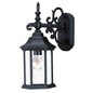 Petite Matte Black Domed Hanging Glass Lantern Wall Light