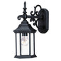 Petite Matte Black Domed Hanging Glass Lantern Wall Light