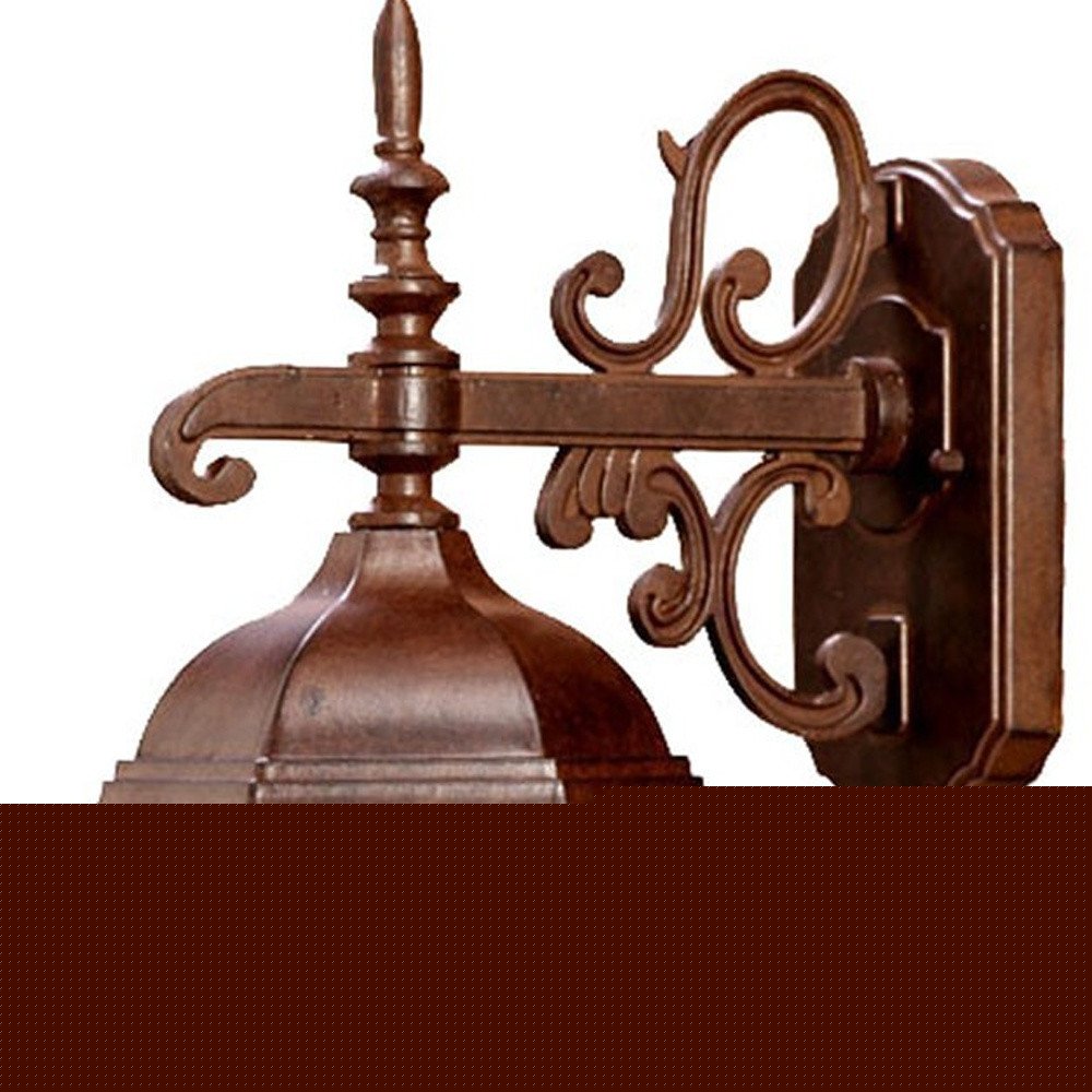 Narrow Brown Domed Hanging Glass Lantern Wall Light