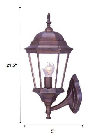 Dark Brown Swing Arm Lantern Wall Light