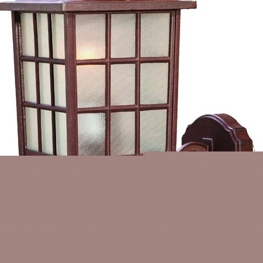 Dark Brown Window Pane Lantern Wall Sconce