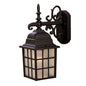 Dark Brown Window Pane Lantern Wall Light