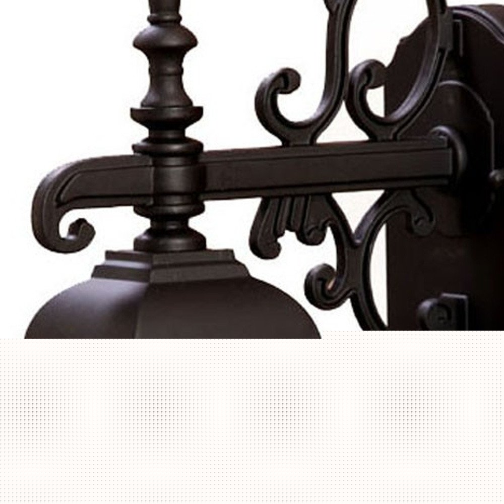 Dark Brown Window Pane Lantern Wall Light