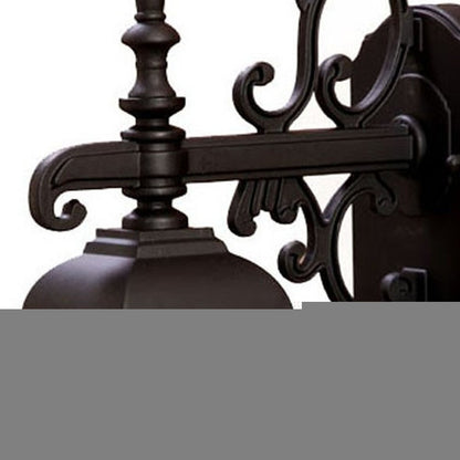 Dark Brown Window Pane Lantern Wall Light