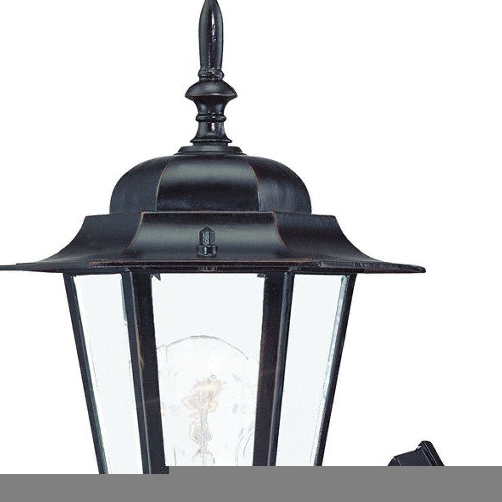 Antique Bronze Glass Lantern Wall Light