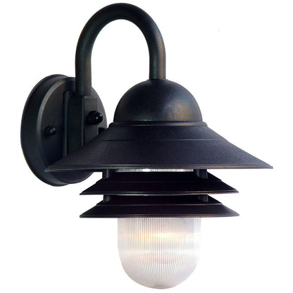 Matte Black Three Tier Lamp Shade Outdoor Wall Light