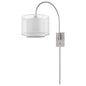 44" Clear Silver And White Metal And Sheer Fabric Flush Mount Wall Sconce