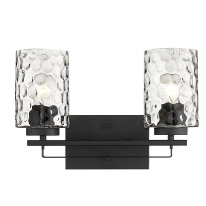 10" Black And Clear Metal Vanity Flush Mounted Sconce