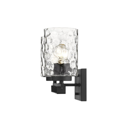 10" Black And Clear Metal Vanity Flush Mounted Sconce