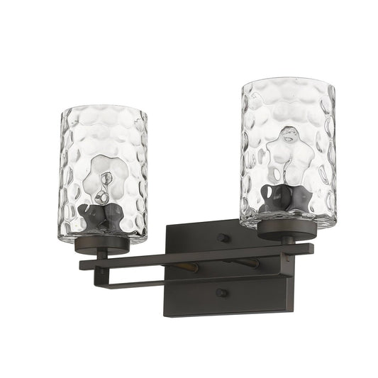 10" Black And Clear Metal Vanity Flush Mounted Sconce