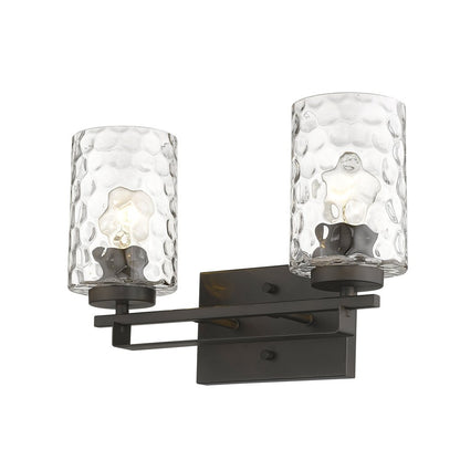 10" Black And Clear Metal Vanity Flush Mounted Sconce