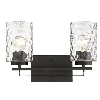10" Black And Clear Metal Vanity Flush Mounted Sconce