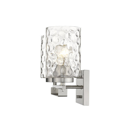 10" Silver And Clear Metal Vanity Flush Mounted Sconce