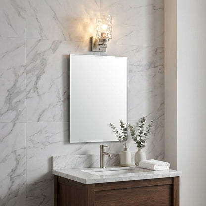 10" Silver And Clear Metal Vanity Flush Mounted Sconce