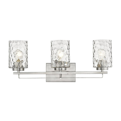 10" Silver And Clear Metal and Glass Vanity Flush Mounted Sconce