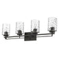 10" Black And Clear Metal and Glass Vanity Flush Mounted Sconce
