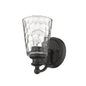 Bronze Metal and Pebbled Glass Wall Light