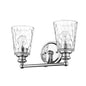 9" Silver And Clear Metal and Glass Vanity Flush Mounted Sconce