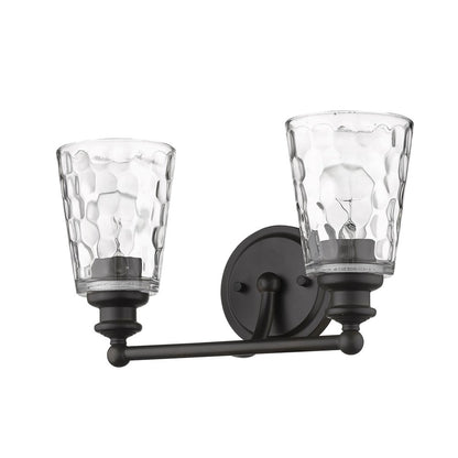 9" Black And Clear Metal and Glass Vanity Flush Mounted Sconce