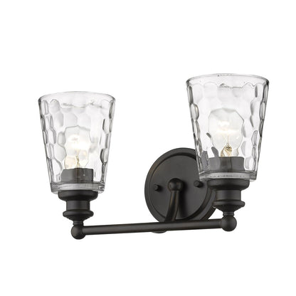 9" Black And Clear Metal and Glass Vanity Flush Mounted Sconce
