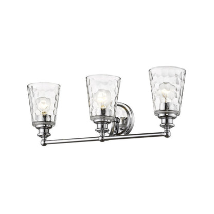 9" Silver And Clear Metal and Glass Vanity Flush Mounted Sconce